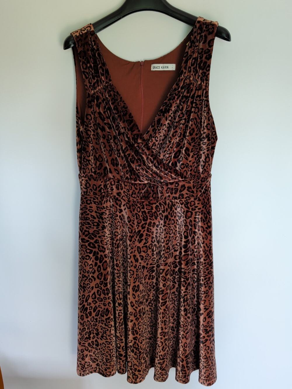 GRACE KARIN Soft Animal Leopard print Valor Dress Size L